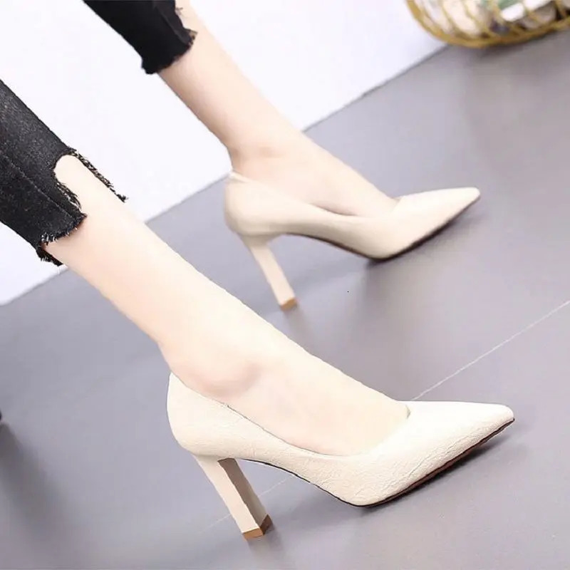 Shoes for Women Stilito Ladies Summer Footwear Square Heels Office Super High Heel Black Pointed Toe Y2k Quick Delivery 39 260625 - view 3