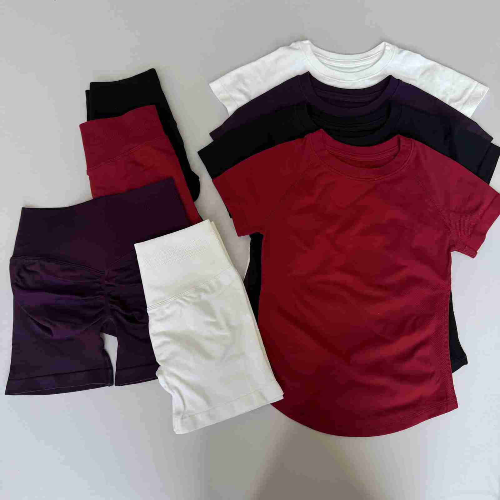 Gym 2 Pcs Sets Sports Short Sleeve Seamless Yoga Clothing Fitness Set Women Workout Running Sports Short Leggings Suit M260626