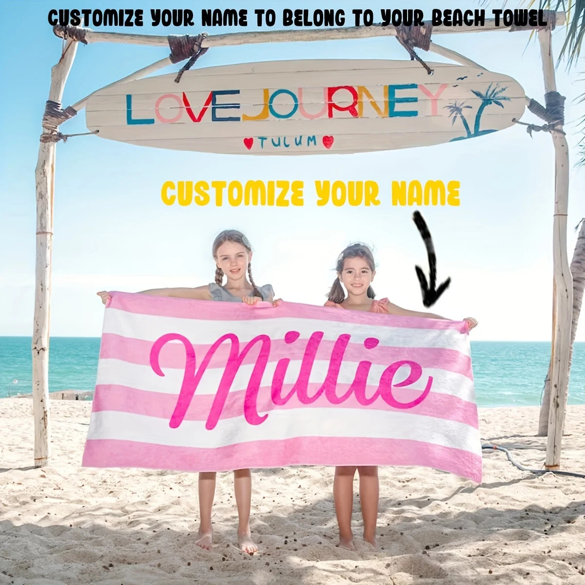 Customized Beach Towel Striped Pattern Personalized Absorbent Bath Towel Quick-drying Swimming Towel For Beach Swimming Outdoor 260622 - view 3