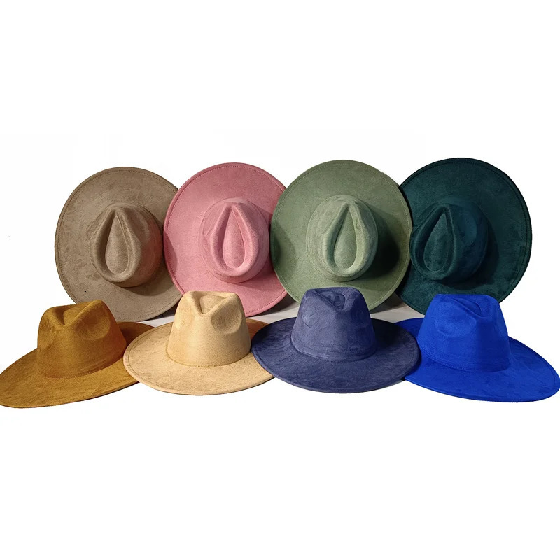 Vegan Suede Fedora Rancher Hats Blank Hats for Burning Multicolor Heart Shaped Top 95cm Brim Unisex Jazz Hat Church Hat 260624 - view 3
