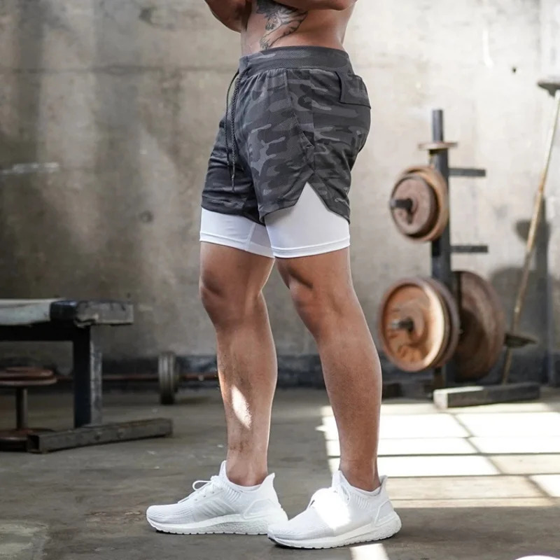 Summer Running Shorts Men 2 in 1 Sports Jogging Training Quick Dry Mens Gym Men Shorts Sport gym Short Pants 260624 - view 3