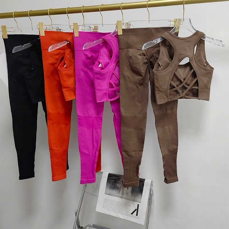 Bra Sexy Design Fitness for Women Pilates Shock-Proof Running Training Tight Sports Pants Yoga Outfit Set M260626
