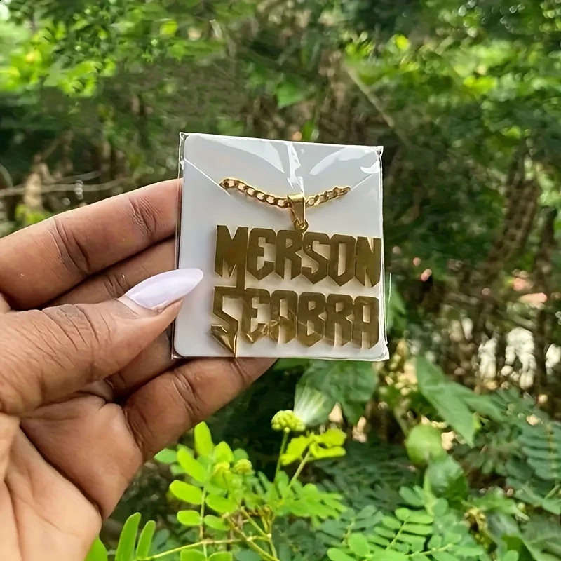 Custom Name Pendant Necklace Cuban Chain Stainless Steel Punk Rock Hip Hop Style Choker Personalized Customized Boyfriend Gift y260615 - view 3