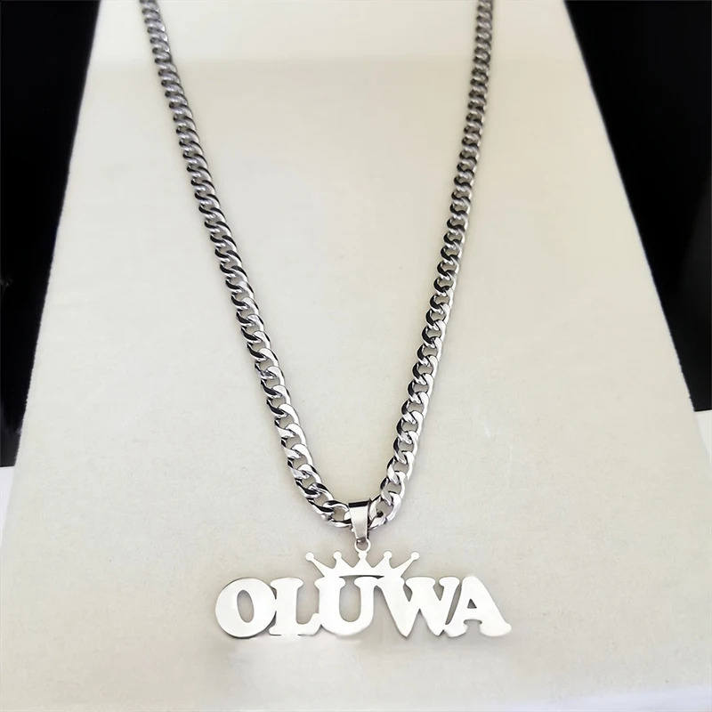 Custom Name Pendant Necklace Cuban Chain Stainless Steel Punk Rock Hip Hop Style Choker Personalized Customized Boyfriend Gift y260615 - view 7