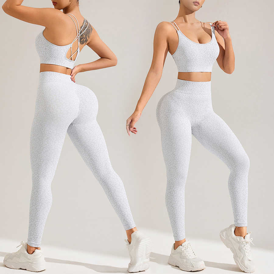 Leggings Sports Bra Leopard Women Sets Yoga Sportswear Woman Gym Trousers Set Fitness Pants Trendy Womens Leggings Seamless M260626