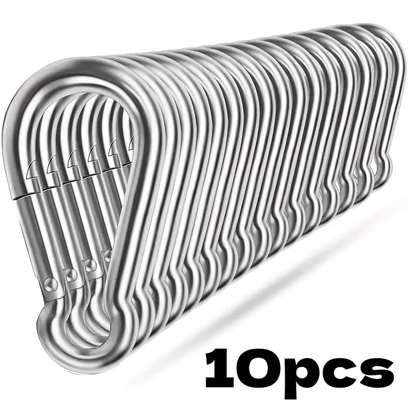 10-Pack Outdoor Key Rings 50mm Spring Lock Hooks Carabiner Keychains Durable Spring Clasps for Camping And Travel 260622