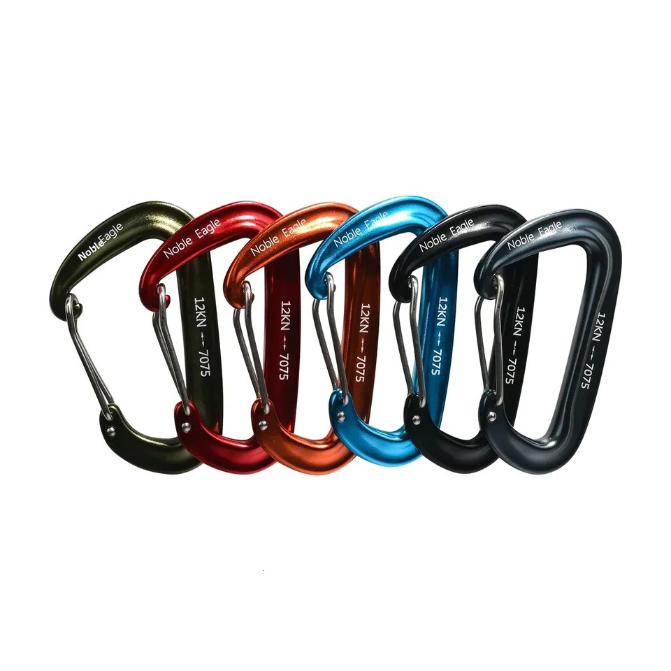 6Pcs 12kn Carabiner Set D Ring Heavy Duty Aluminum Tactical Carabiners Clips Camping Hiking Climbing Hook Hammock Outdoor Gear 260622 - view 7