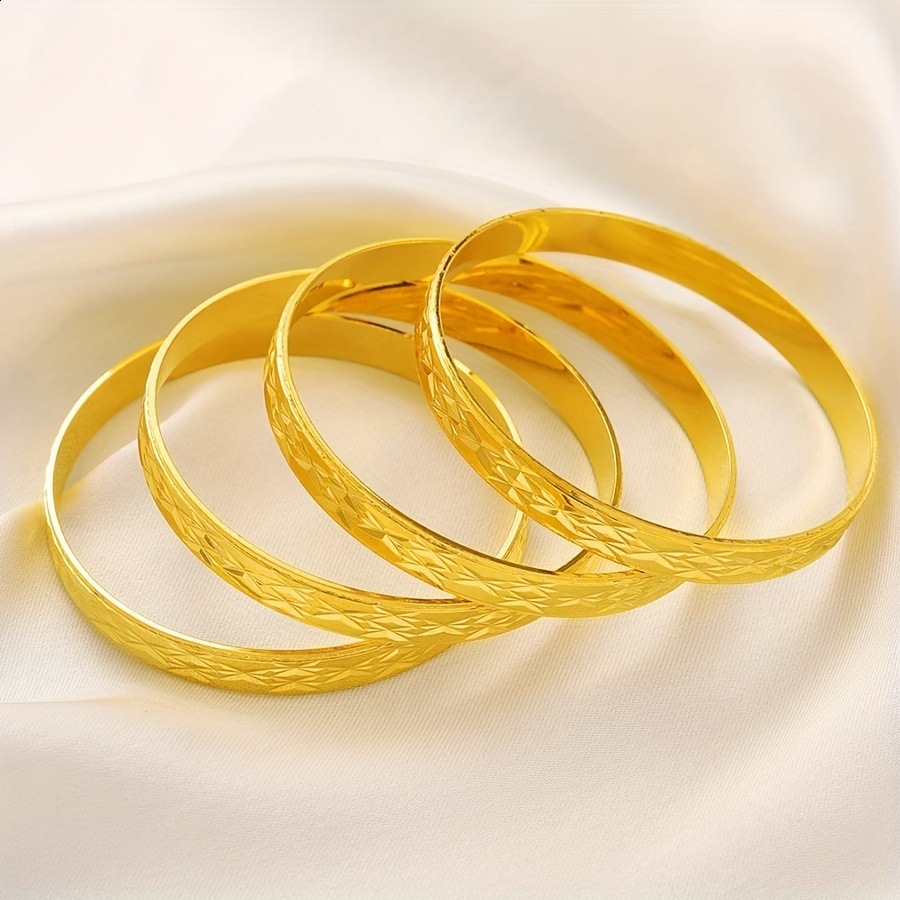 50MM55MM65MM70MM Dubai Wedding 9k Color Bangle For Women Ethiopian Jewelry Bangles Bracelets Girl Birthday Jewelry Gifts 137 250905
