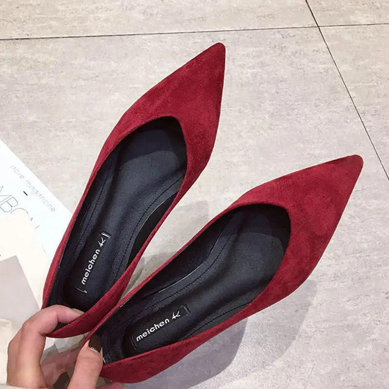 Shoes For Women Flat Casual Ladies Summer Footwear Chic And Elegant Flats Pointed Toe Red Social Elegant On Promotion 260625 - view 6