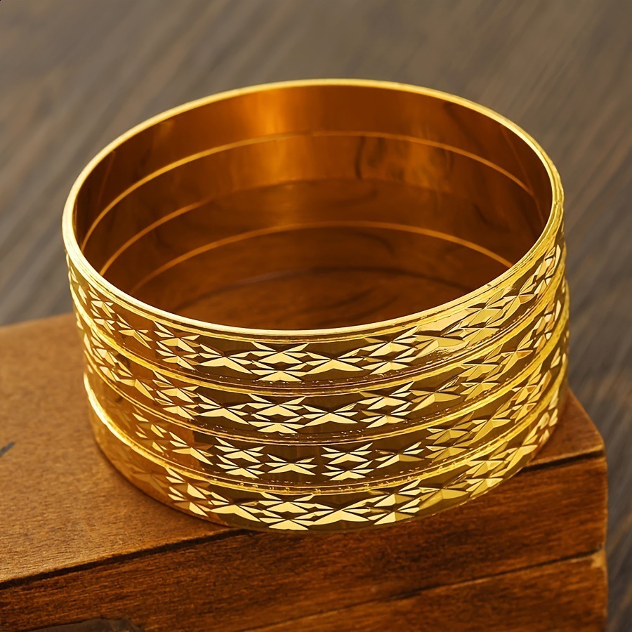 50MM55MM65MM70MM Dubai Wedding 9k Color Bangle For Women Ethiopian Jewelry Bangles Bracelets Girl Birthday Jewelry Gifts 137 250905