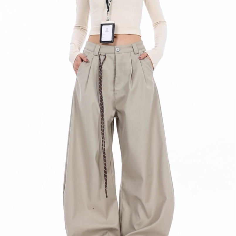 High Waist Women Suit Pants Straight Office Ladies Korean Fashion Trousers Casual Button Loose Female Black Pants 260624 - view 3