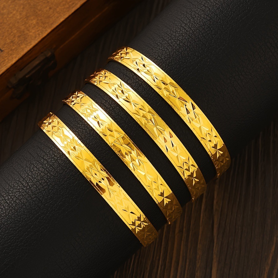 50MM55MM65MM70MM Dubai Wedding 9k Color Bangle For Women Ethiopian Jewelry Bangles Bracelets Girl Birthday Jewelry Gifts 137 250905