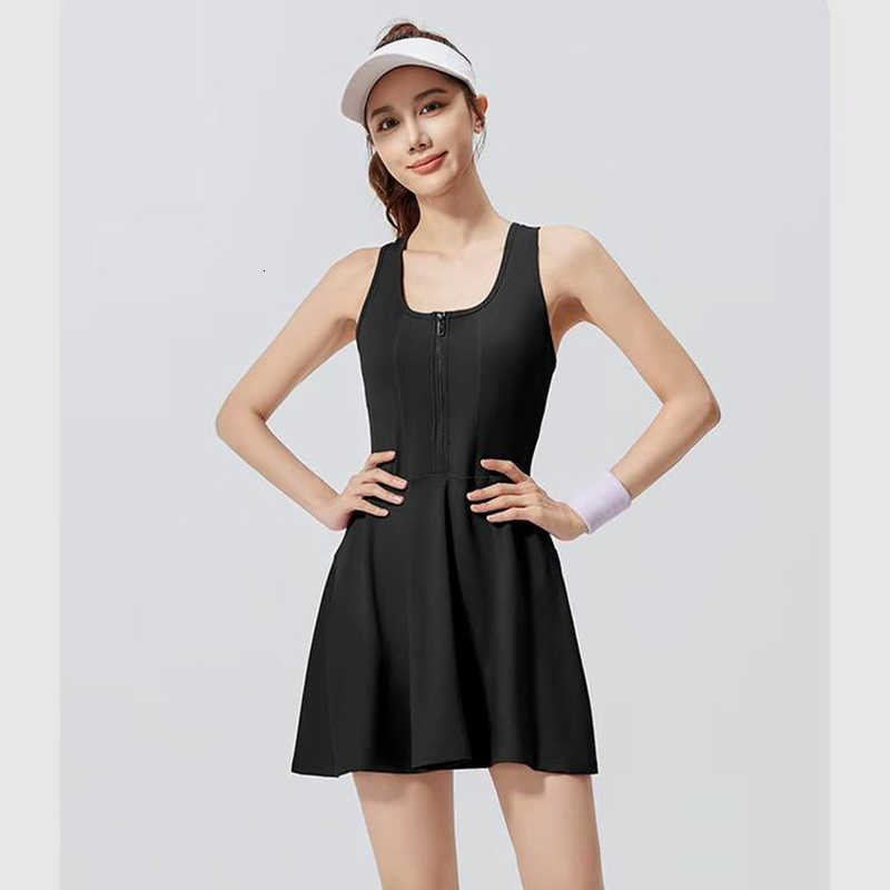 Zipper New 2026 One-Piece Women Sports Dress Squat Proof Skin-Friendly Breathable Slim Fit Outdoor Running Fitness Yoga Sets M260626