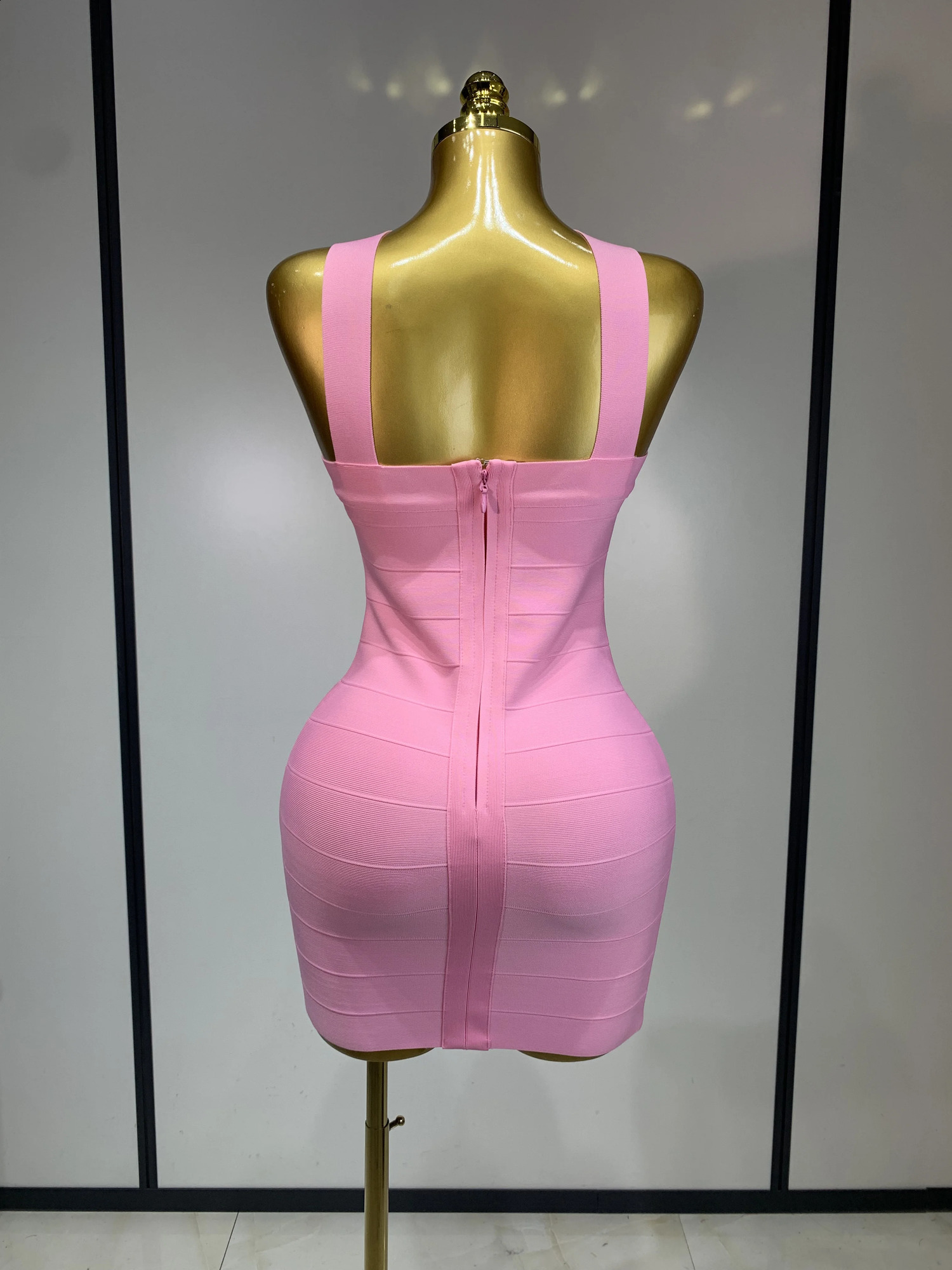 Women Sexy Backless Pink Bodycon Mini Bandage Dresses Elegant Evening Party y Birthday Nightclub Cocktail Prom Gown 260625 - view 5