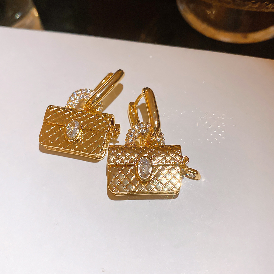 2026 New Fashionable and Stylish Letter Chevron Bag Earrings Studs Accessories with Unique Design Gift - view 5