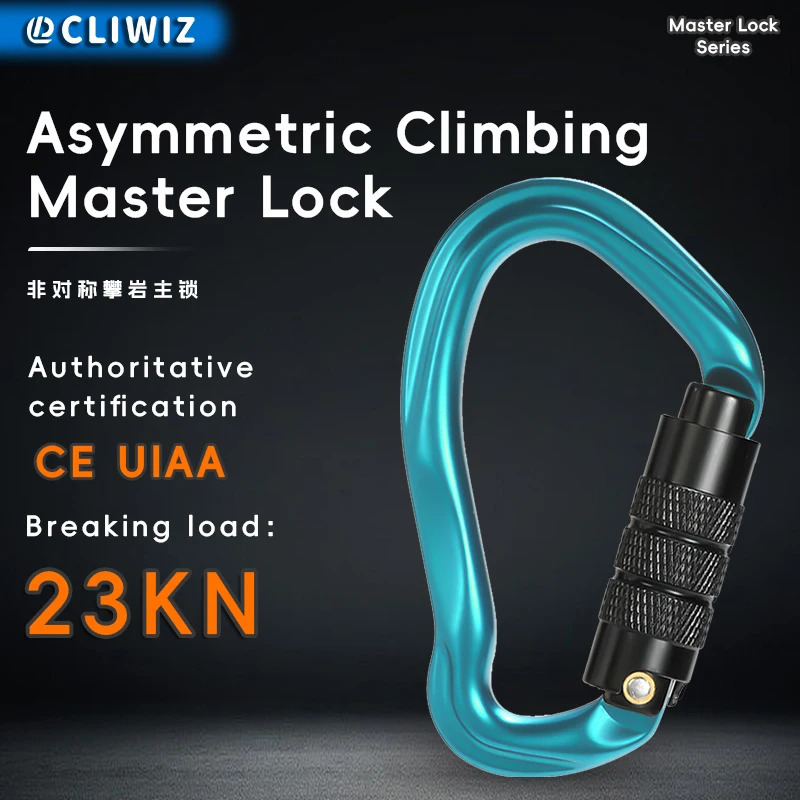 CLIWIZ 23KN Outdoor Professional Carabiner 7075 Aviation Aluminum Safety Automatic Lock With Certificates CE/UIAA 260622