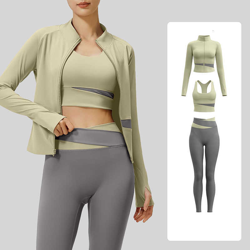 Piece Womens Color Block 3 Yoga Set with Thumb Hole Running Waist Cincher Slim Fit Workout Set Lightweight Pilates Clothes M260626