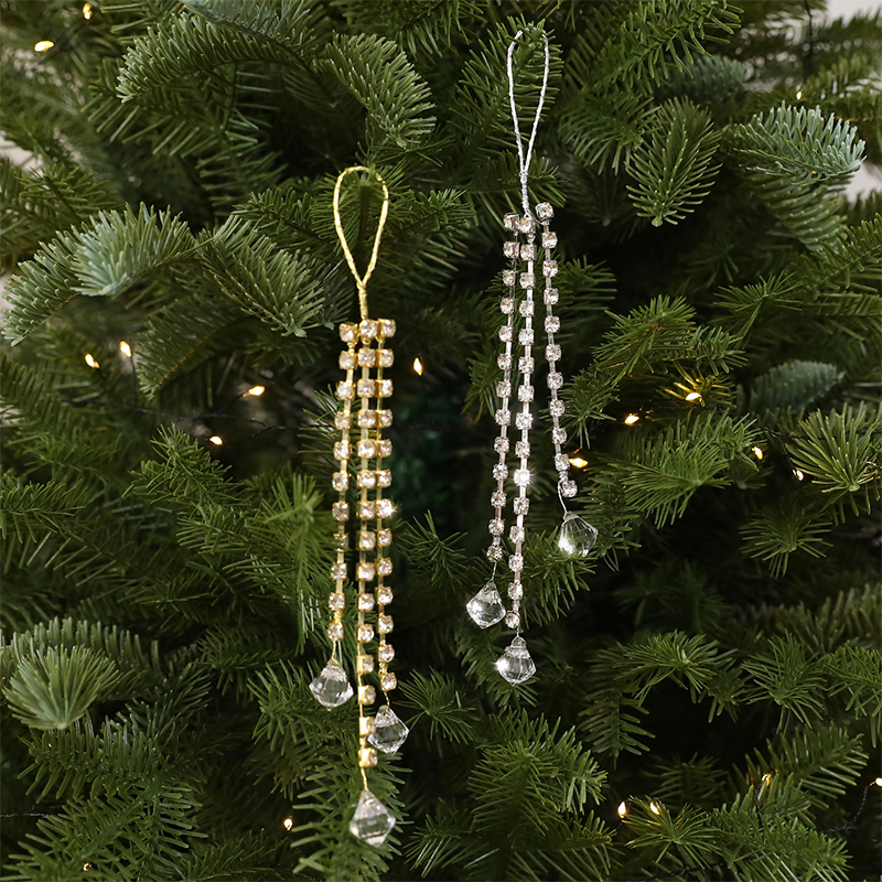 Acrylic Gem Christmas Tree Picks Crystal Rhinestone Stem Ornament DIY Xmas Hanging Decoration Holiday Scene Atmosphere Layout Prop - view 9
