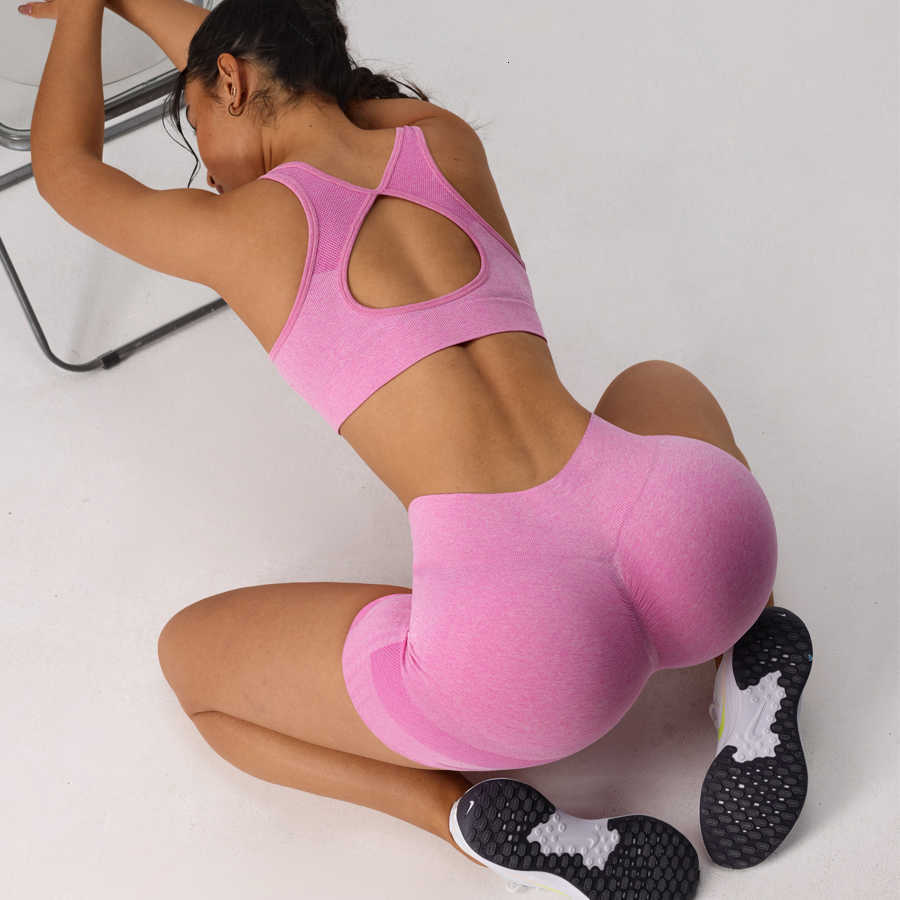 Bra Sport 2pcs/set Shorts Yoga Set Sportswear Woman Gym High Waist Seamless Workout Shorts Leggings Activewear Womens Tracksuit M260626