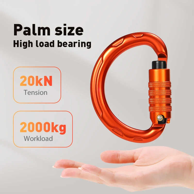 CLIWIZ Semi-circular Triple Auto Lock Carabiners Outdoor Mountaineering Climbing Caving Load Bearing Master Lock CE/UIAA 260622 - view 3