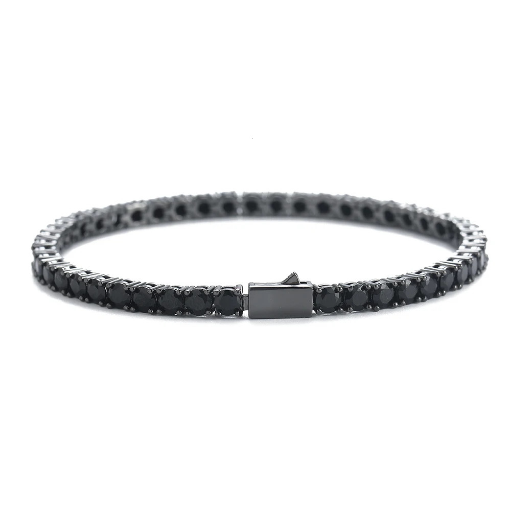 4mm Black Stone Tennis Bracelets Fashion Jewelry For Men And Women BB243 260624 - view 4