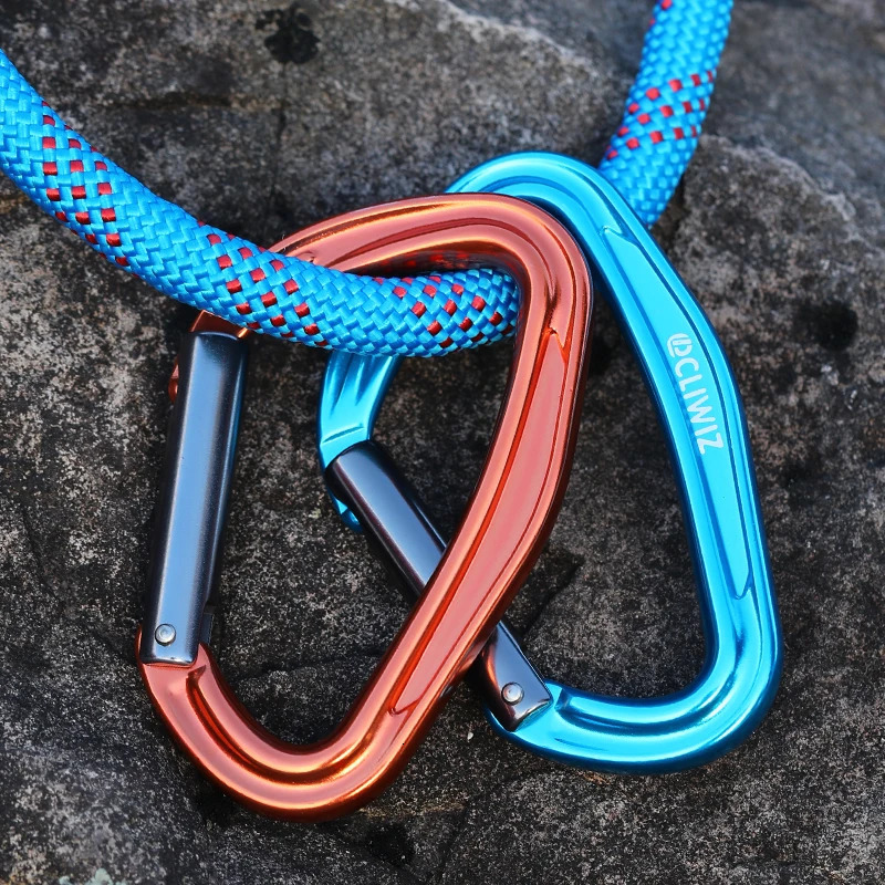 CLIWIZ SGM7118 Curved D- Straight UIAA CE Certified Climbing Carabiner 23kN 7075 Aluminum Carabiner Climbing Safety Snap Hook 260622