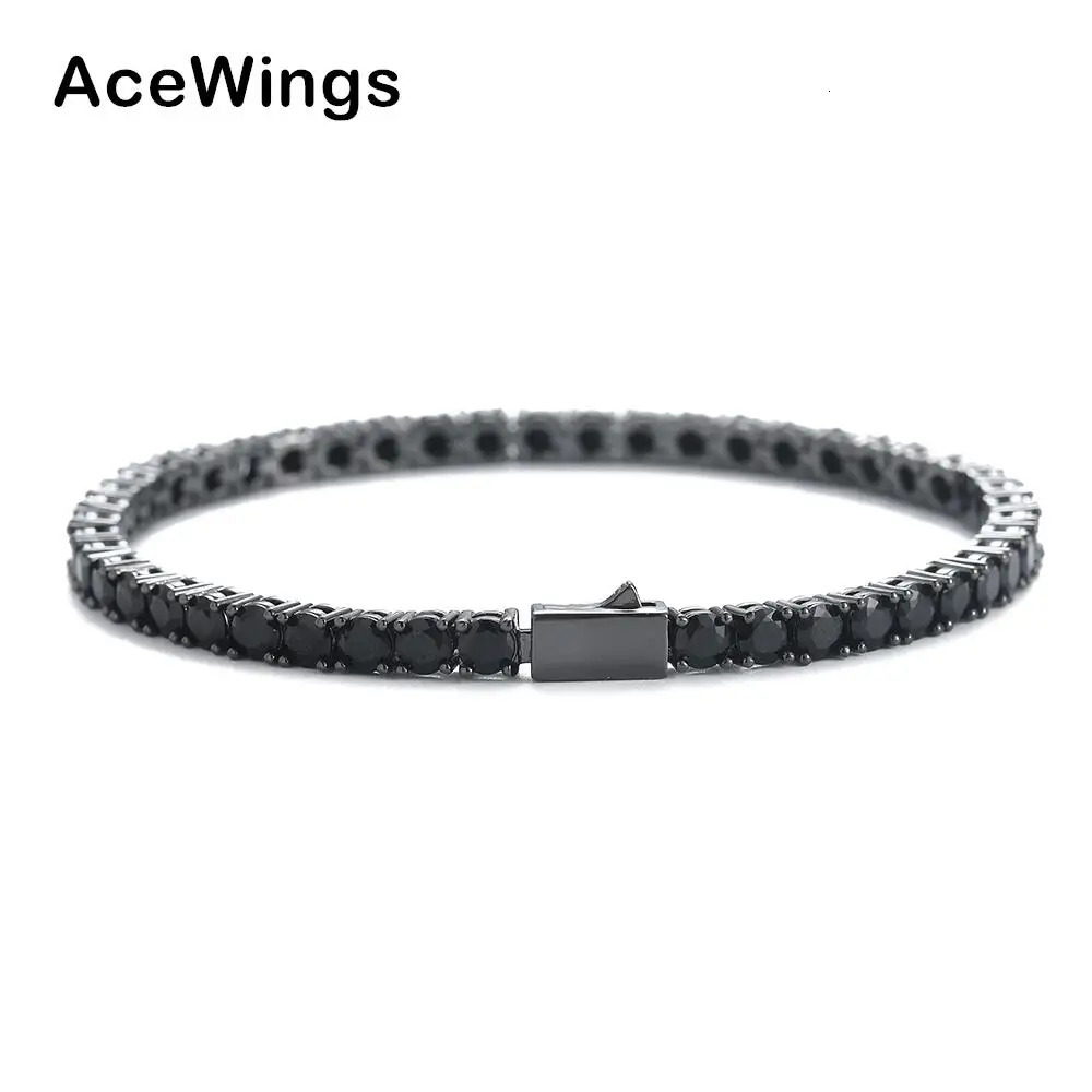 4mm Black Stone Tennis Bracelets Fashion Jewelry For Men And Women BB243 260624
