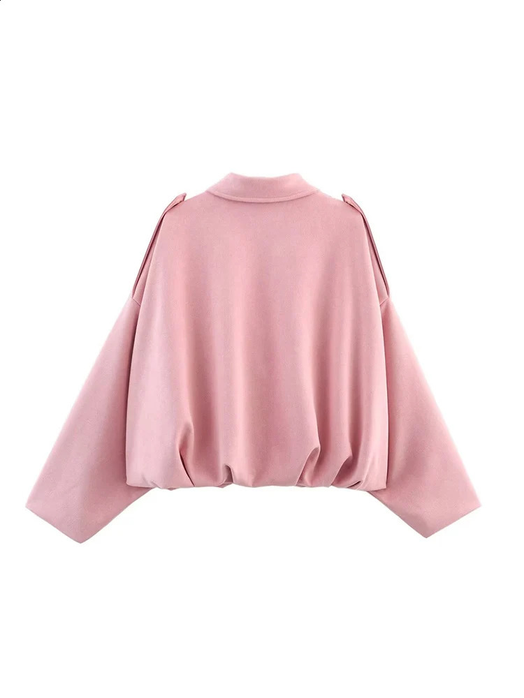 TFMLN Women Suede Bomber Jacket Spring Fashion Long Sleeve Zipper Oversize Solid Coat Chic Lady Streetwear 260625 - view 4