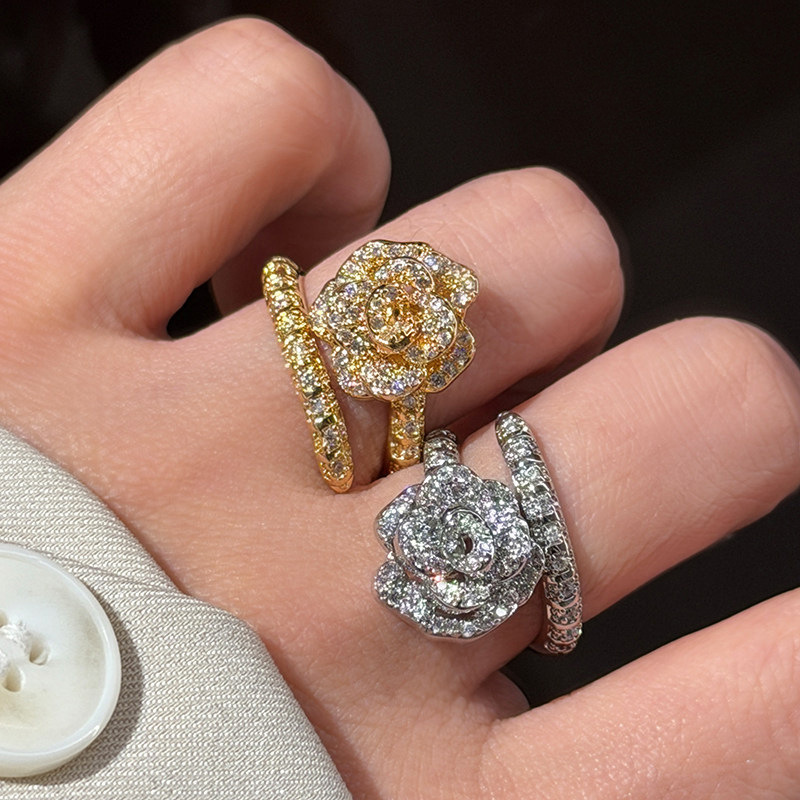 Fashionable luxurious three-dimensional rose ring, exquisite niche design, stylish and versatile index finger ring for women - view 7