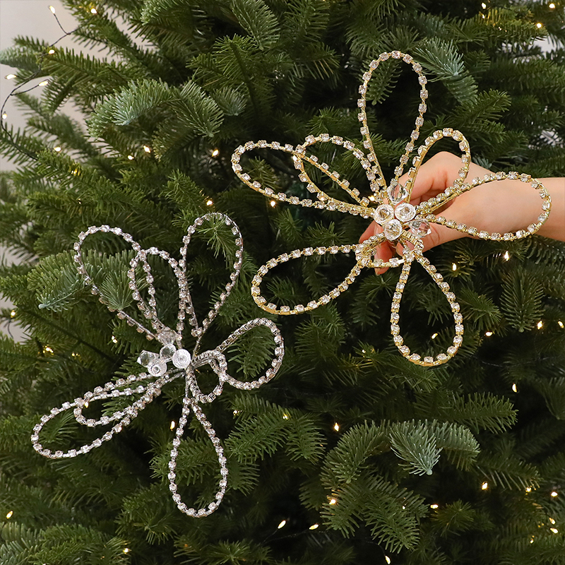 Acrylic Gem Christmas Tree Picks Crystal Rhinestone Stem Ornament DIY Xmas Hanging Decoration Holiday Scene Atmosphere Layout Prop - view 8