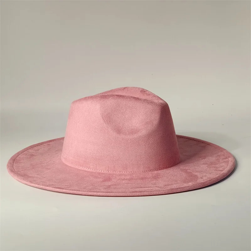 Vegan Suede Fedora Rancher Hats Blank Hats for Burning Multicolor Heart Shaped Top 95cm Brim Unisex Jazz Hat Church Hat 260624 - view 6