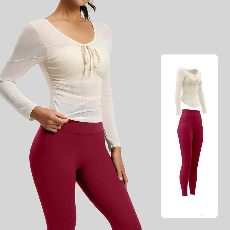 Clothes Womens Pilates New Mesh Slim Fit Fixed Chest Pads Running Sports Workout Set Lightweight Comfortable 2 Piece Yoga Sets M260626