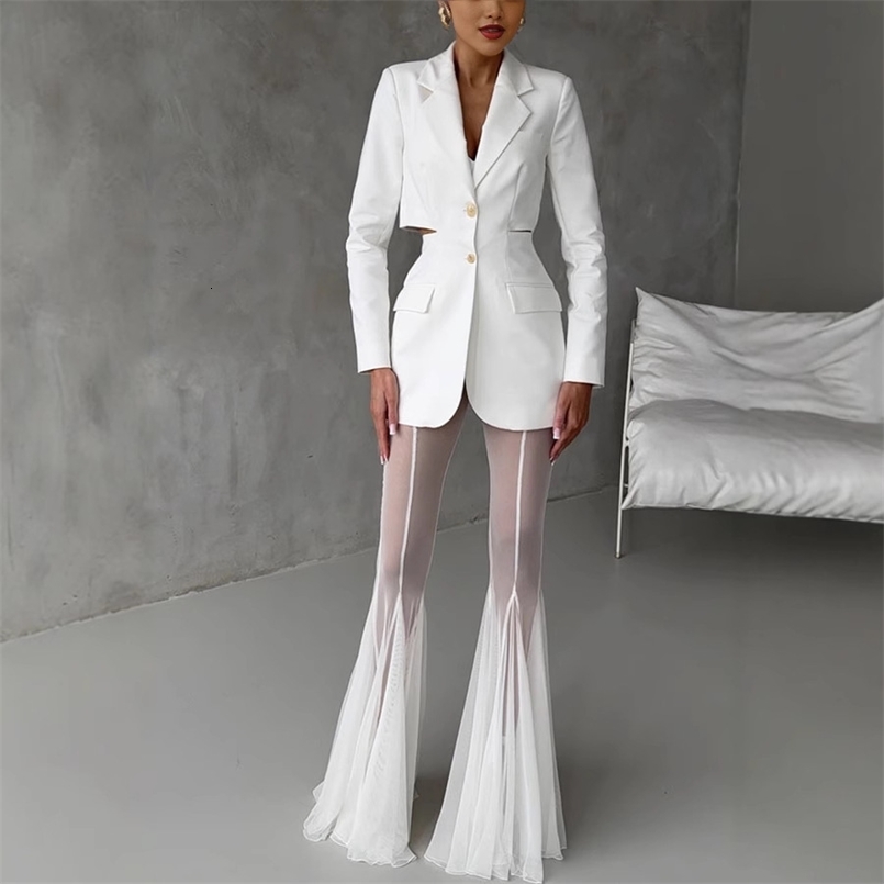 Women Spring Summer Elastic Slim Flared Pants Loose Fashion Holiday Trouser Solid Color Casual Full Length 260624 - view 3