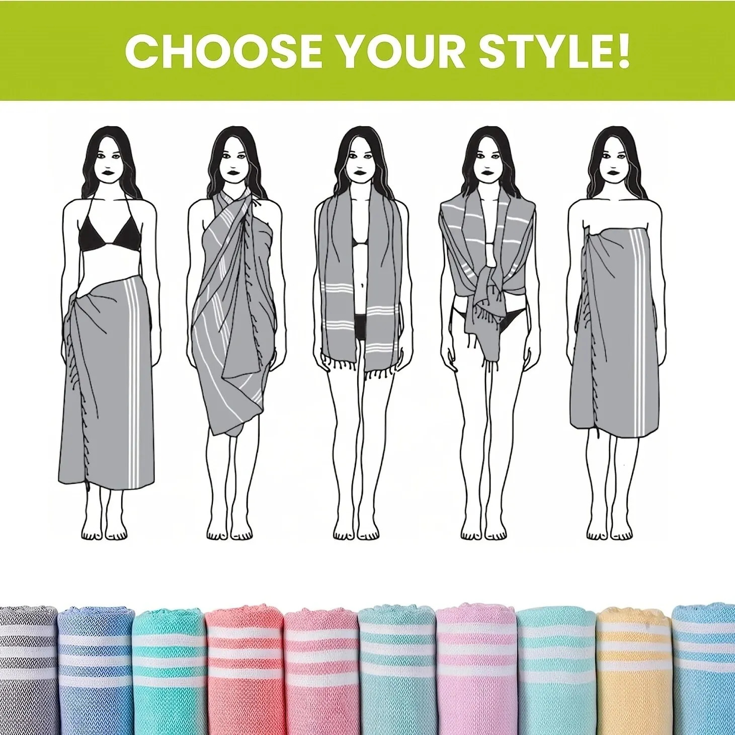100X180cm Turkish Beach Towel Oversized Sand Free Tassel Quick Dry Swim Extra Large Light Travel for Adults Gifts Accessories 260622 - view 7