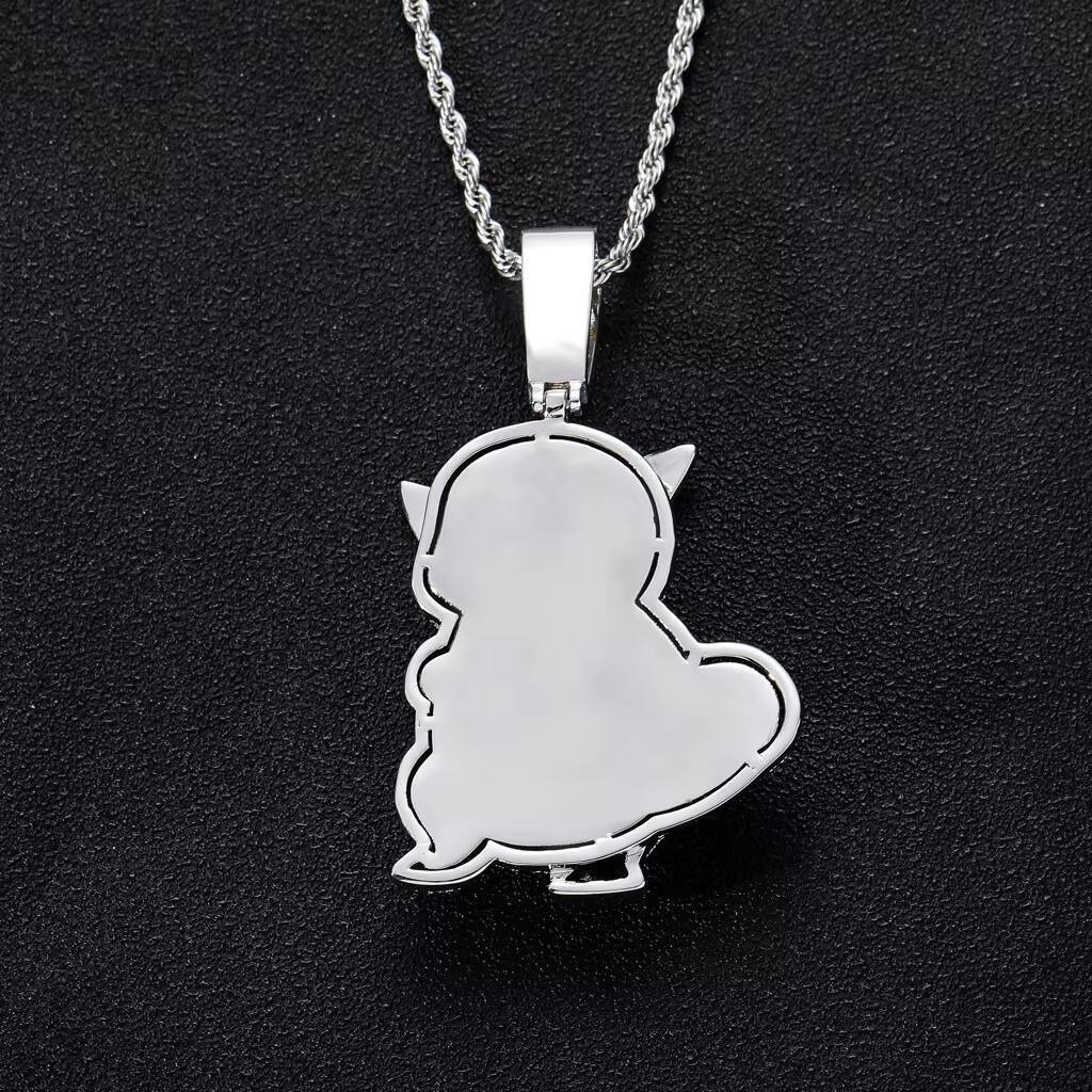 BES Hip Hop Jewelry Brass Inlaid Vvs Moissanite Gold-Plated Cartoon Turtle Pendant Necklace - view 5