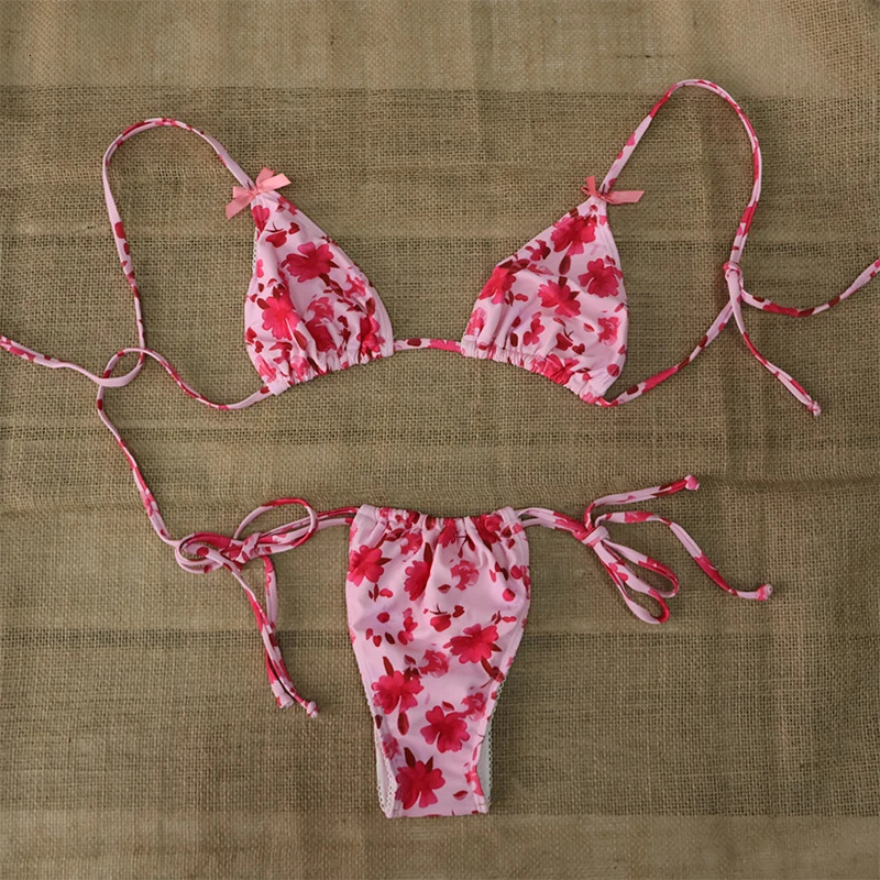 Micro Bikini Push Up Women Swimsuits Sexy Female Swimwear Brazilian Bikini Set Thong Biquini Swim Suits Print Beachwear 260622 - view 5