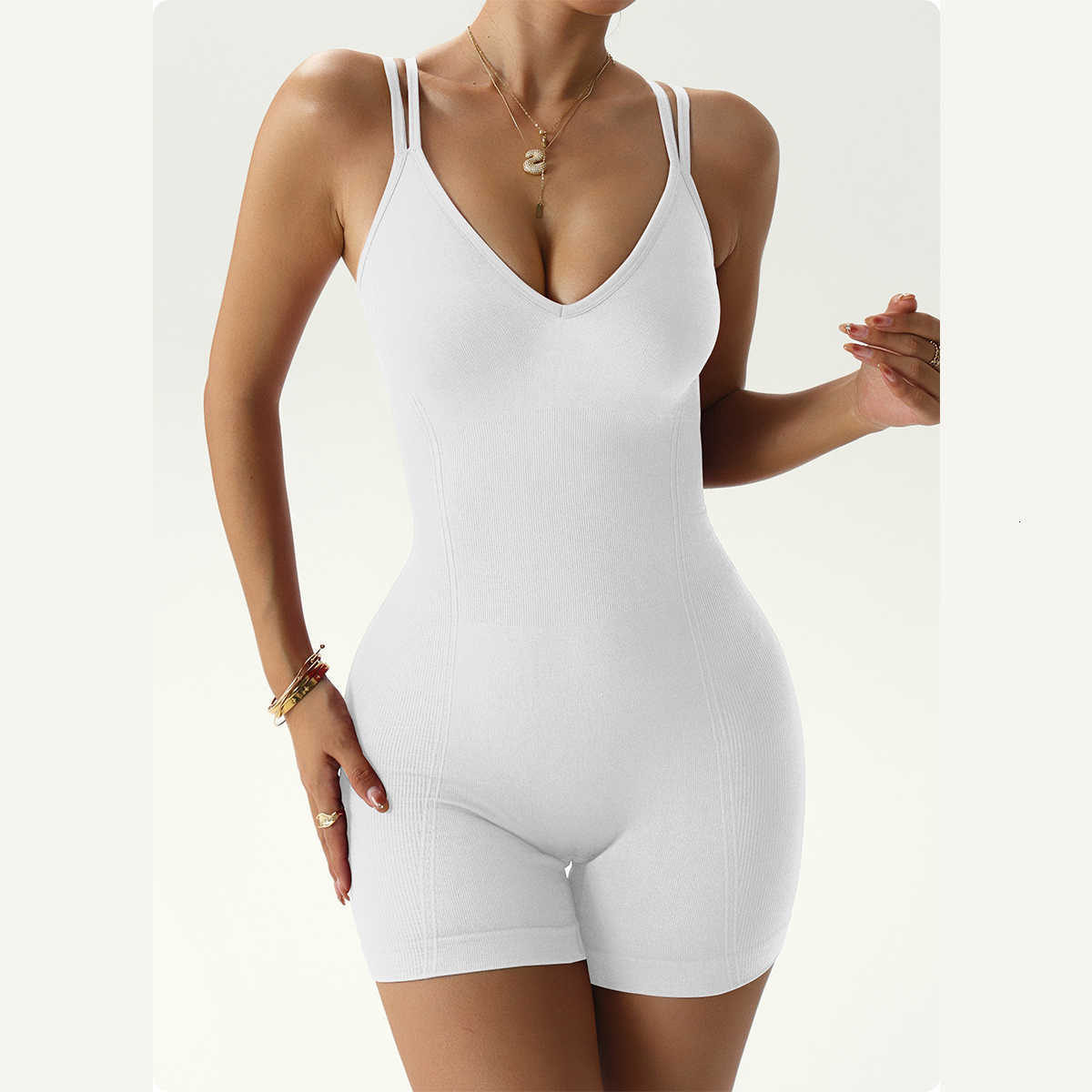 Yoga 2026 New Summer Women Bodysuit Double Strap Sleeveless Romper Breathable Fitness Gym Jumpsuit M260626 - view 1