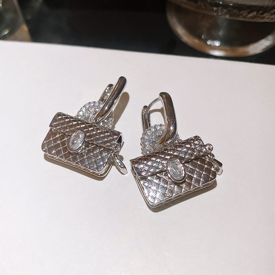 2026 New Fashionable and Stylish Letter Chevron Bag Earrings Studs Accessories with Unique Design Gift - view 7