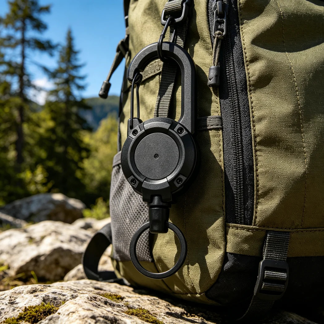 Outdoor Sporty Retractable Key Chain Tool - Heavy Duty Steel Wire Rope Sturdy Carabiner Buckle Spring Key Ring 260622