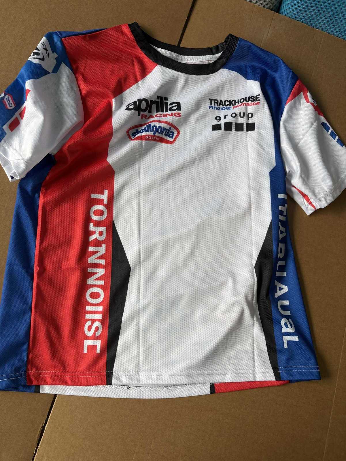 Motorcycle Race Aprilia Trackhouse Team White Coated Workwear 2024 Mens T-Shirts Summer Leisure Breathable T-shirt Sportswear W250214