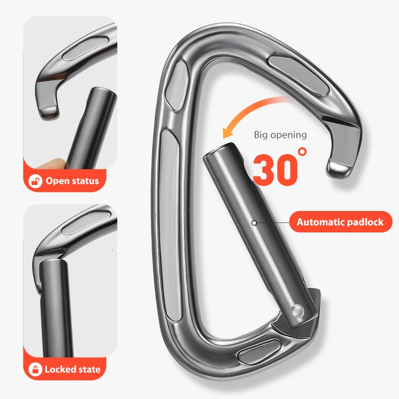 CLIWIZ Professional Outdoor Climbing Carabiner Aluminum 25kn Safety Automatic Lock With CEUIAA Certificates 260622 - view 5