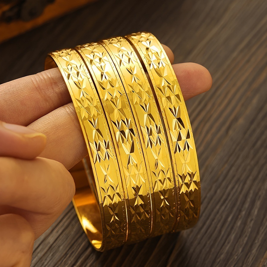 50MM55MM65MM70MM Dubai Wedding 9k Color Bangle For Women Ethiopian Jewelry Bangles Bracelets Girl Birthday Jewelry Gifts 137 250905