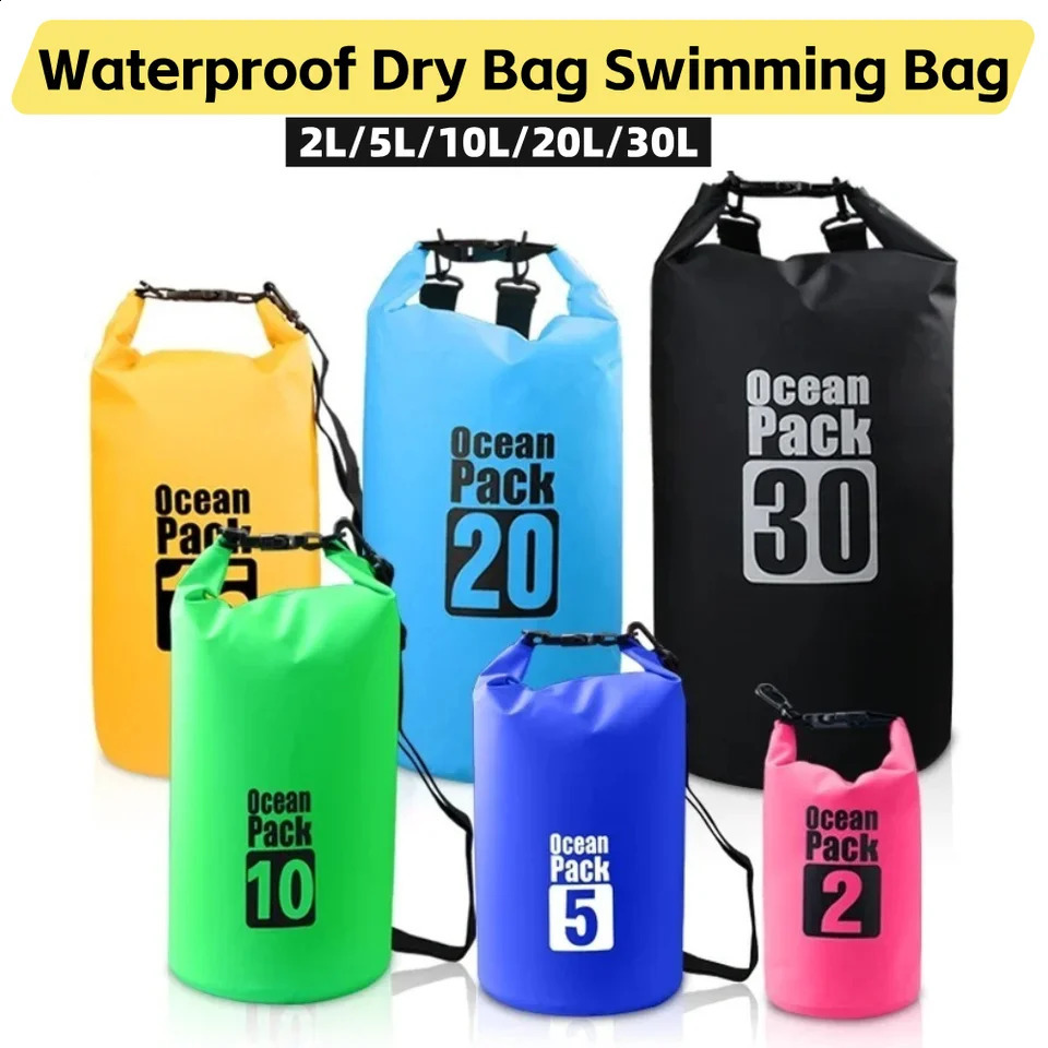 Dry PVC waterproof bags for men and women 2L5L10L20L30L outdoor swimming bucket bags rafting bags 260626 - view 1