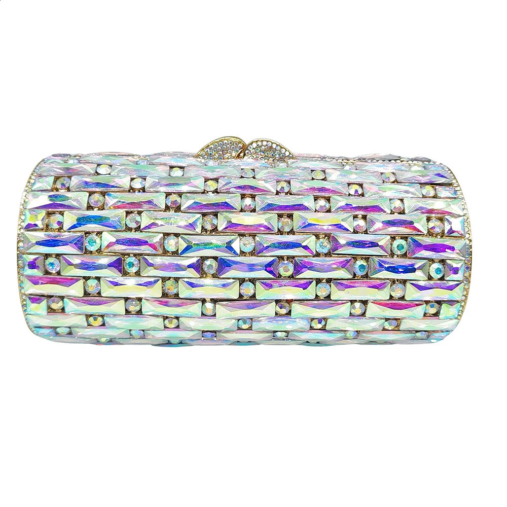 y Diamond Evening Clutch FuchsiaGoldChampagne Purse Prom Cocktail Handbag Women Crystal Wedding Party Dinner 260612 - view 5