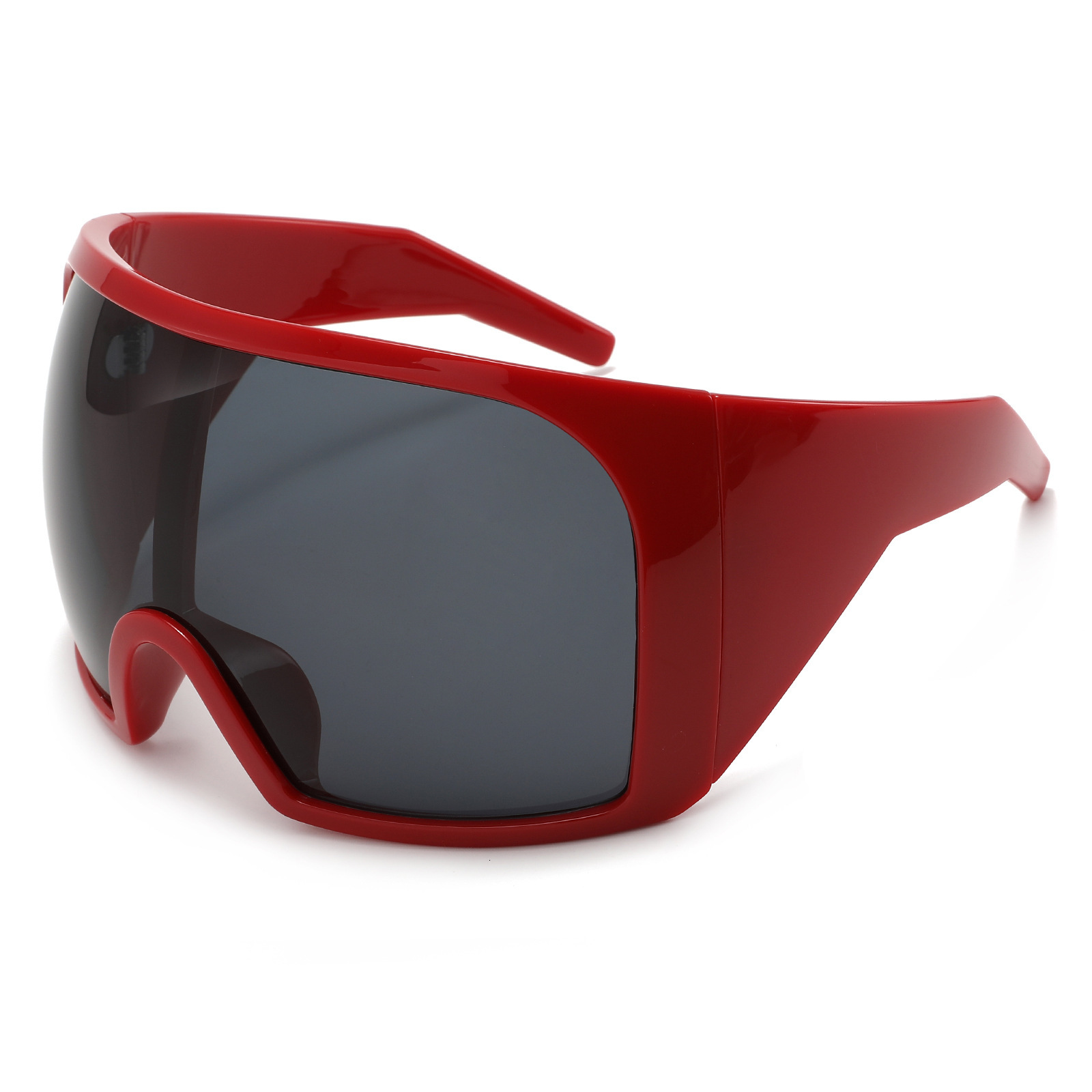 New European And American Large-Frame One-Piece With A Futuristic Tech Feel, Integrated Punk Protective Fashion Sunglasses For Women - view 4