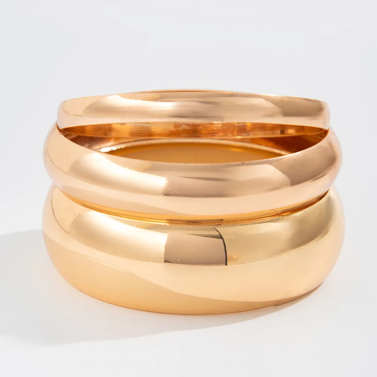 Round Smooth Stainless Steel Bangles Women Minimalist Gold Silver Color Texture Charm Wrist Jewelry Couple Jewelry Steampunk260624 - view 7