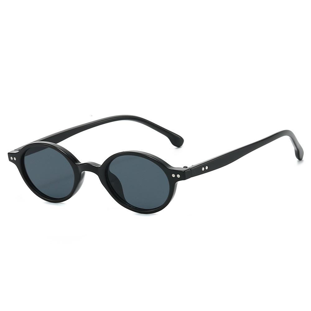 2026 New Small Frame Oval Retro European And American Simple Round Rivet Fashionable Export Hot-Selling Sunglasses - view 4