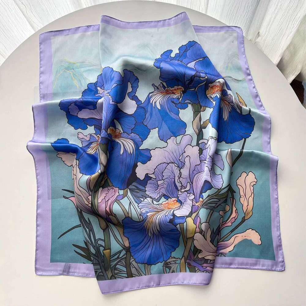 Summer Scarf Women Oil Pattern Silk Imitation Scarves Square Hairbands Foulard Female Bandana Neck Kerchief Headbands 26Y06226 - view 5