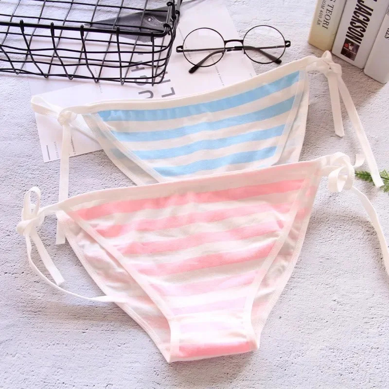 Japan Sexy Lingerie Lolita Kawaii Blue Pink White Striped Mini Bikini Adult Cosplay Women Bra Underwear Frenum Swimsuit Set 260625 - view 5