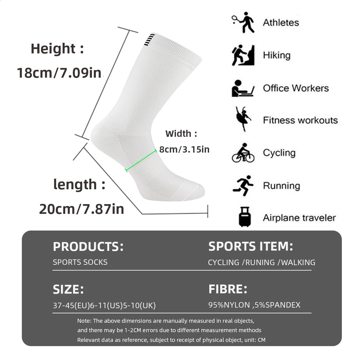 4 Pairs Pure Color Cycling Socks Quality Road Bike Men Women Running Hiking Compression Sports 260622 - view 6